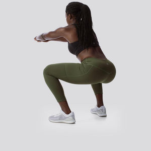 Rise & Grind Pocket Capris from Born Primitive (Tactical Green)