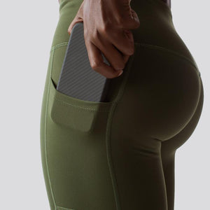 Rise & Grind Pocket Capris from Born Primitive (Tactical Green)