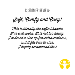 Positive Customer Review:  Soft, Comfy and Cozy!  This is literally the softest hoodie I've ever worn. It is not too heavy and it fits true to size. I highly recommend this! Five Stars.