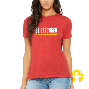 Red Ultra Soft, Premium blend relaxed or loose fit t-shirt for women, with empowering messages.