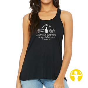 Black Asskicker Outdoors (Outdoorsy A.F.)  tank top - graphic tees and tank tops from Asskicker Activewear in Barrie, Ontario, Canada - near Orillia, Newmarket, Coldwater, Innisfil, Oro-Medonte