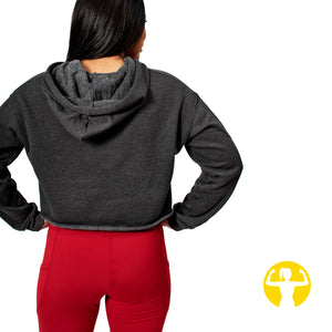 Work hard. Play hard. Kick Ass. Cropped Hoodie