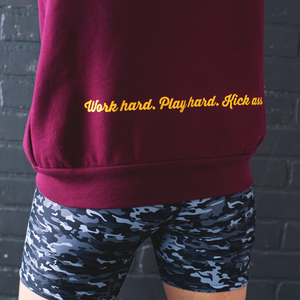 Work hard. Play hard. Kick Ass. Sponge Fleece Full-Zip Hoodie