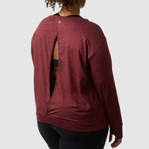 Athleisure Warm Up Long-Sleeved Shirt from Born Primitive - Maroon (XS-3X)