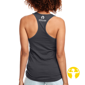 Dark grey racerback tank tops for women