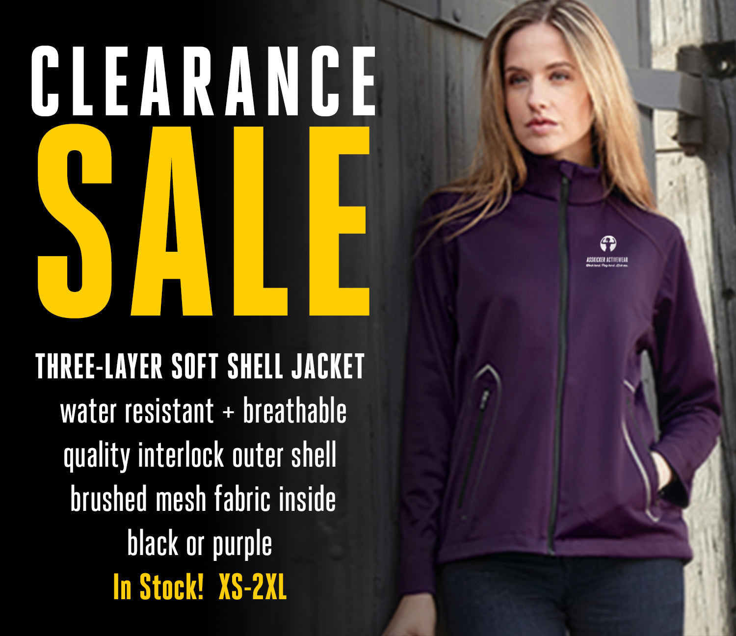 Clearance sale - athleisure, casual apparel for women. Including jackets, tank tops, t-shirts and bottoms.