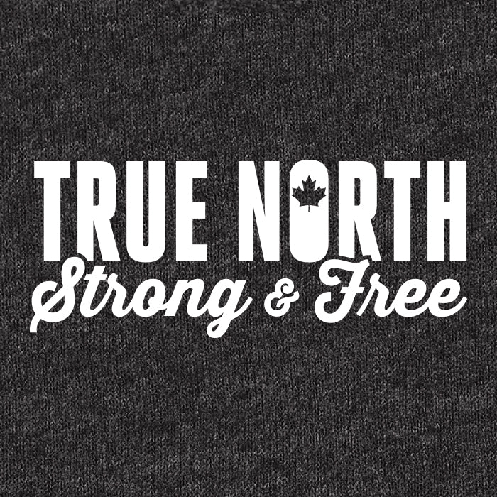 Canada Graphic Tee saying that reads True North Strong & Free