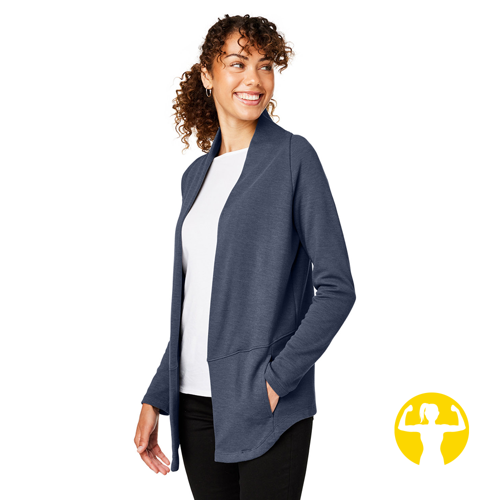 Navy Casual Sweater for Women. This cardigan is great for a yoga-to-class transition, or when you want to level up a tank-and-jeggings look. Super comfy, fabulously versatile, fabulously stylish!