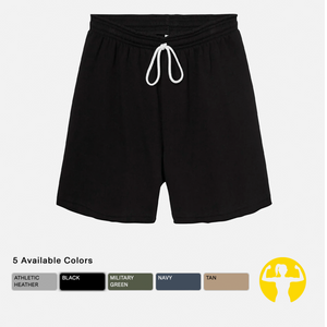 Cut off sweat shorts for women, available in Heather grey, black, military green, navy blue or tan. Update your wardrobe with our newest sweatshort. Designed for ultimate comfort with a raw edge hem, a relaxed fit and longer length.