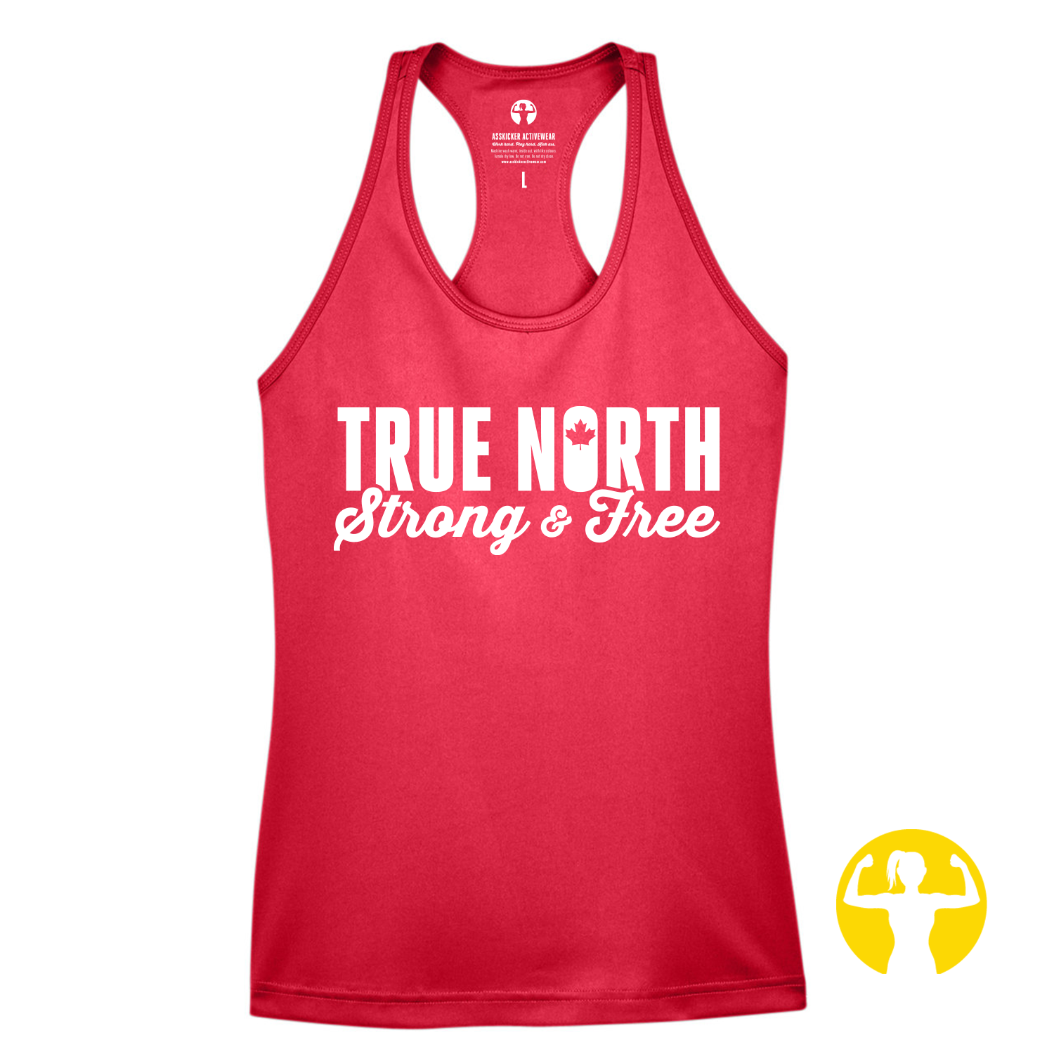 Red lightweight performance tank top for women. Extended Sizes XS-3X. Canadian Brand.