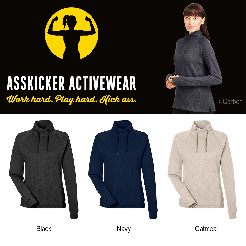 Women's Waffle Cross-Neck Pullover (XS-3XL)