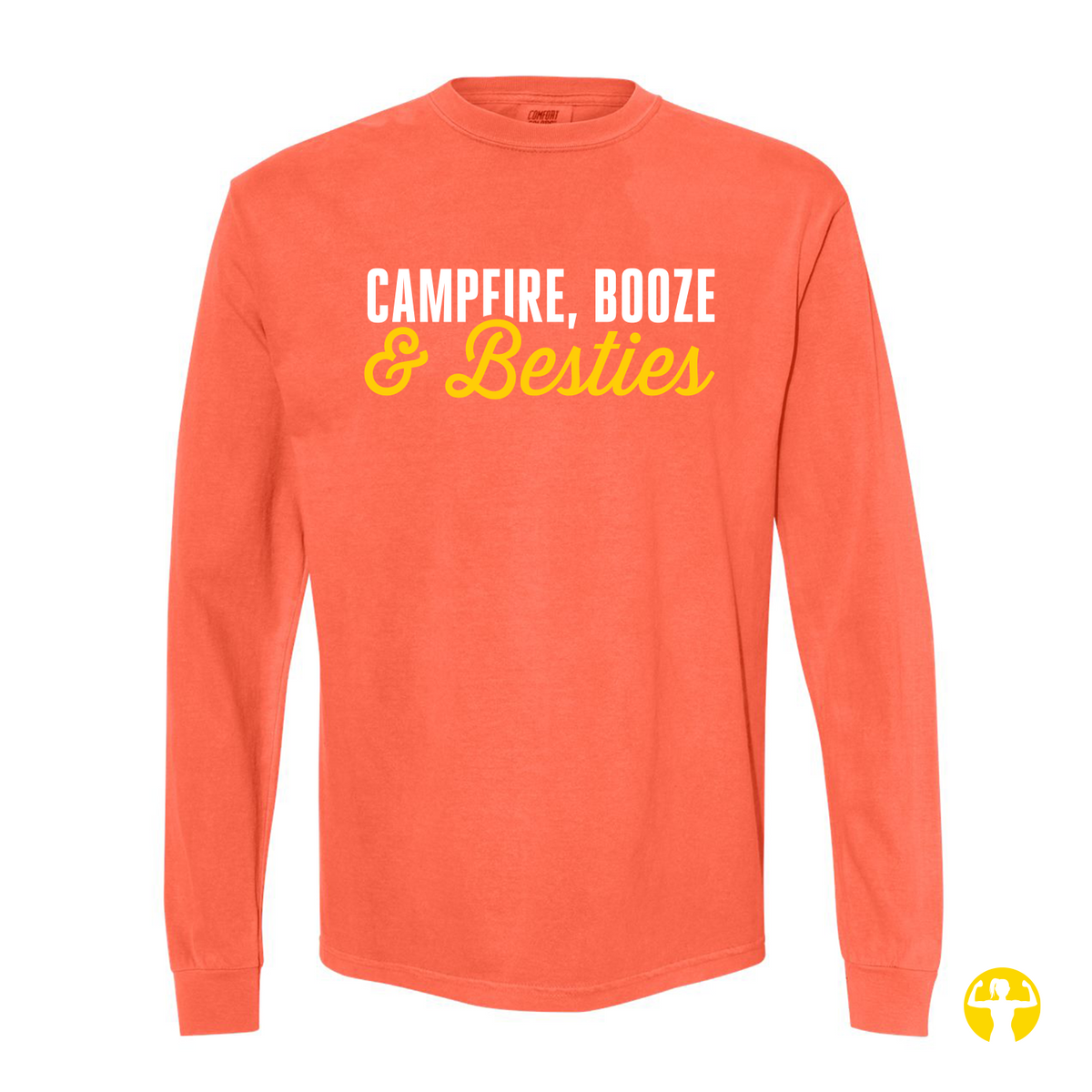 Campfire Booze & Besties Premium Vintage Long Sleeve
