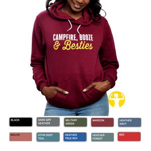 Our high quality hoodies are available in black, dark grey heather, military green, maroon, heather navy, mauve, heather deep teal, heather true royal blue, heather forest green or red.