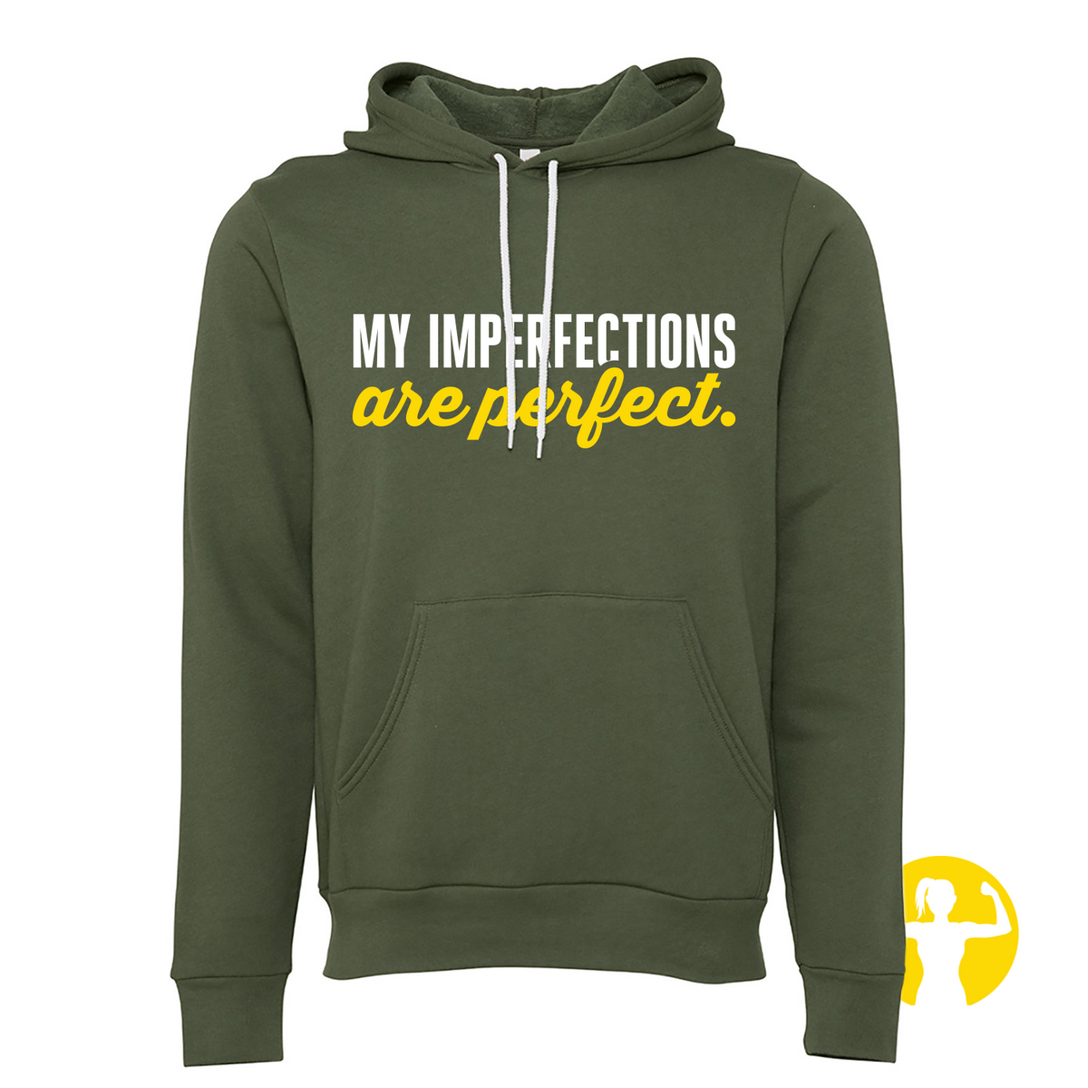 This military green pullover hoodie for women is remarkably soft with a relaxed fit that doesn't feel too heavy. You'll literally want to wear it every day! This hoodie features an up-to-date fit, hood with white drawcords, kangaroo pocket, ribbed cuffs and waistband. In Stock. Sizes: XS-3XL. Canadian