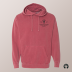 Grounded in the Wild: Garment-Dyed Hooded Sweatshirt — Art by Denice Bustraen