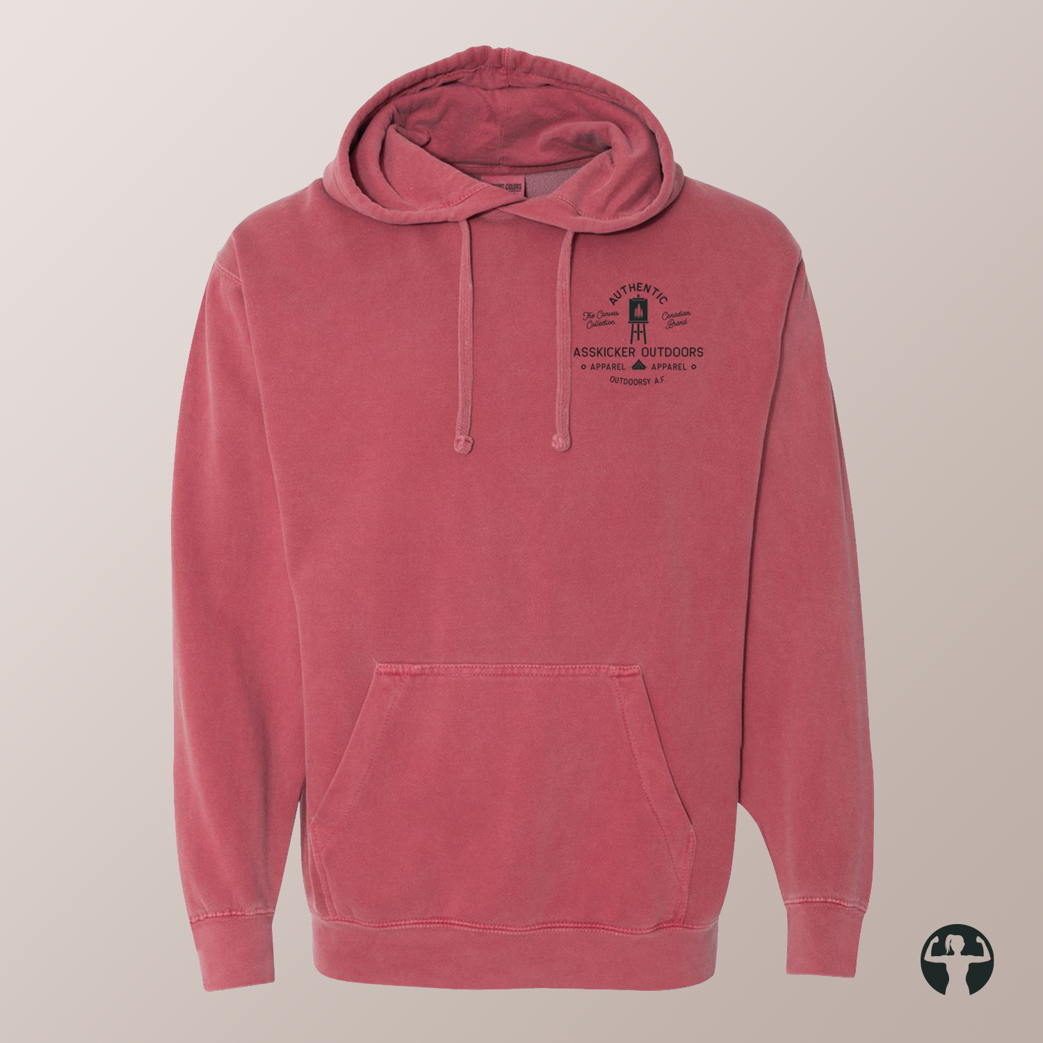 Grounded in the Wild: Garment-Dyed Hooded Sweatshirt — Art by Denice Bustraen