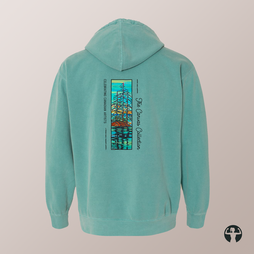 Celebrating Canadian Artists: Garment-Dyed Hooded Sweatshirt — Art by Denice Bustraen