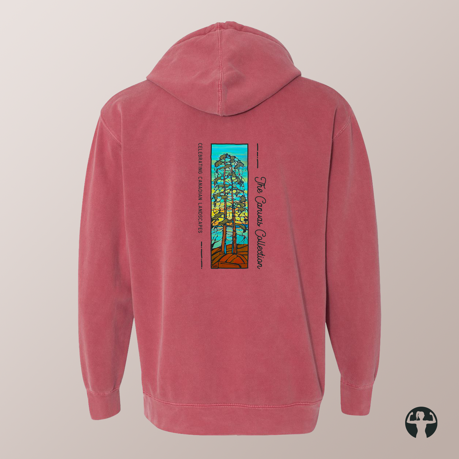 Celebrating Canadian Landscapes: Garment-Dyed Hooded Sweatshirt — Art by Denice Bustraen