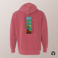 Grounded in the Wild: Garment-Dyed Hooded Sweatshirt — Art by Denice Bustraen