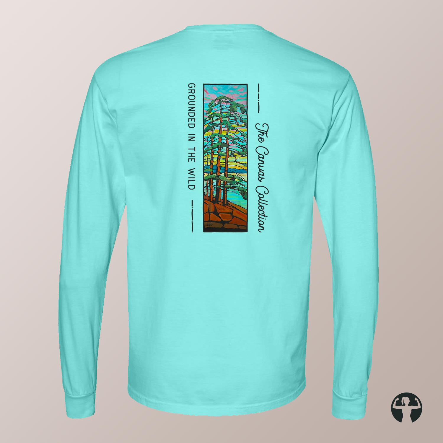 Grounded in the Wild: Garment-Dyed Heavyweight Long Sleeve Tee — Art by Denice Bustraen