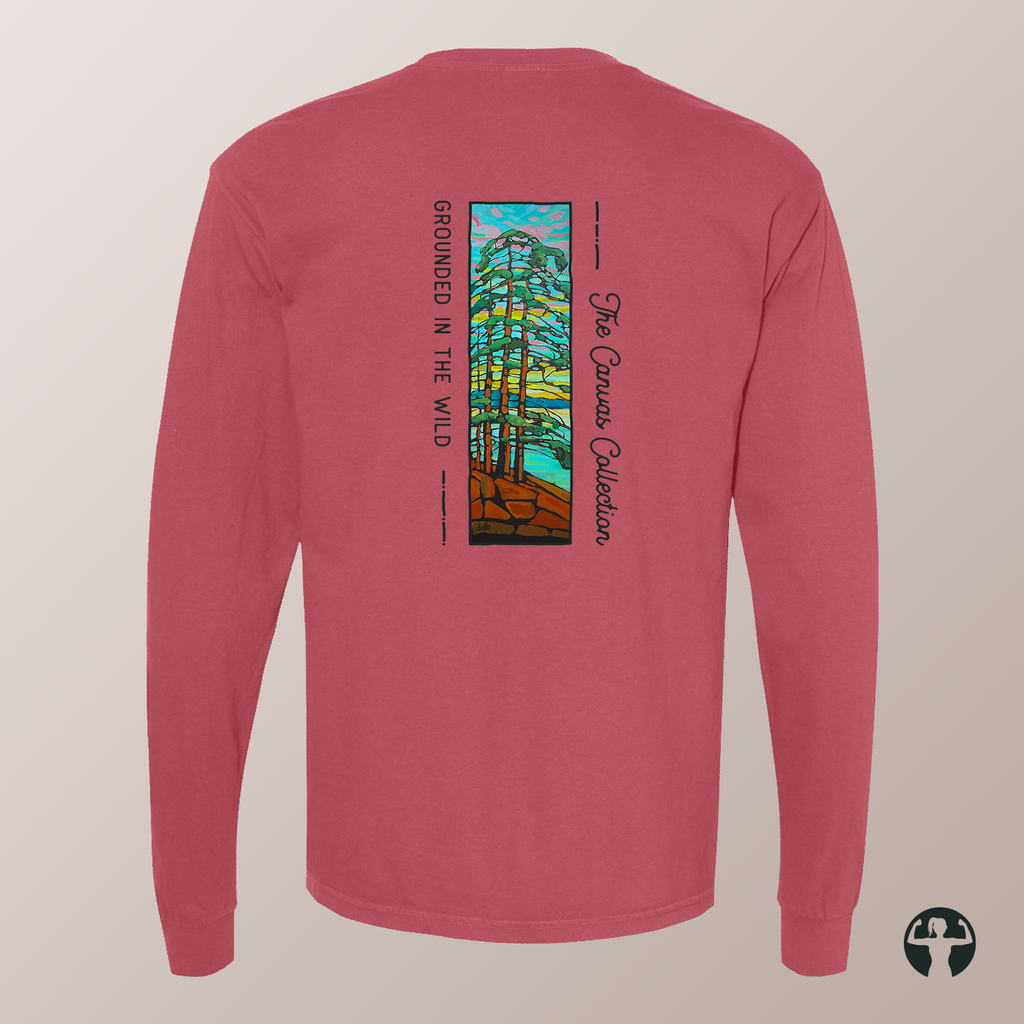 Grounded in the Wild: Garment-Dyed Heavyweight Long Sleeve Tee — Art by Denice Bustraen