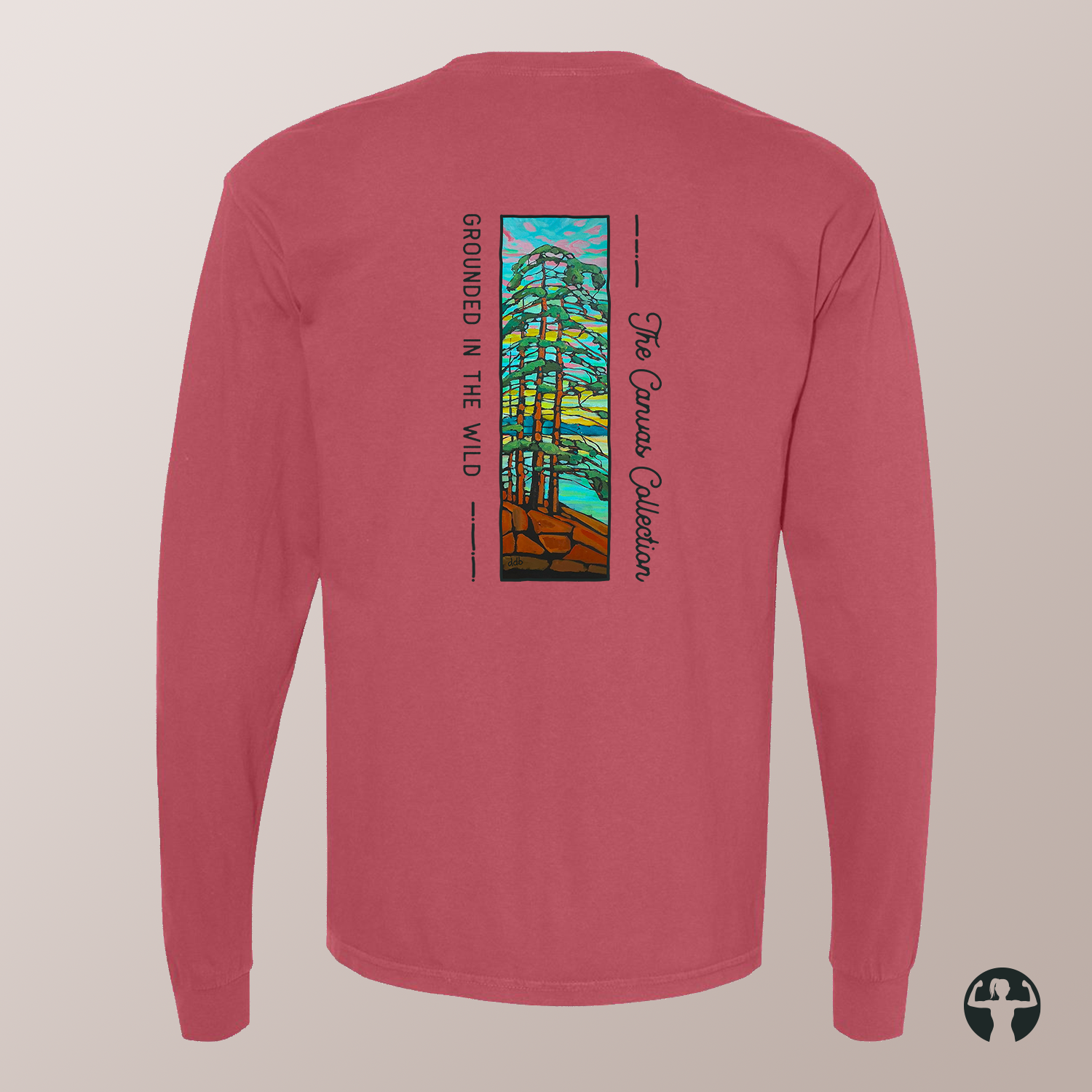 Grounded in the Wild: Garment-Dyed Heavyweight Long Sleeve Tee — Art by Denice Bustraen