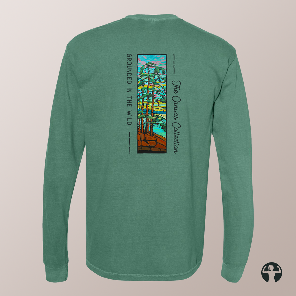 Grounded in the Wild: Garment-Dyed Heavyweight Long Sleeve Tee — Art by Denice Bustraen