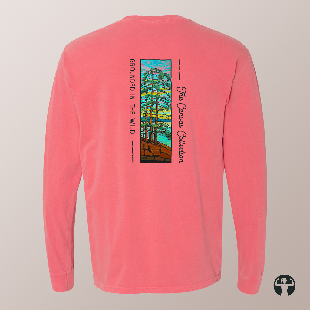 Grounded in the Wild: Garment-Dyed Heavyweight Long Sleeve Tee — Art by Denice Bustraen