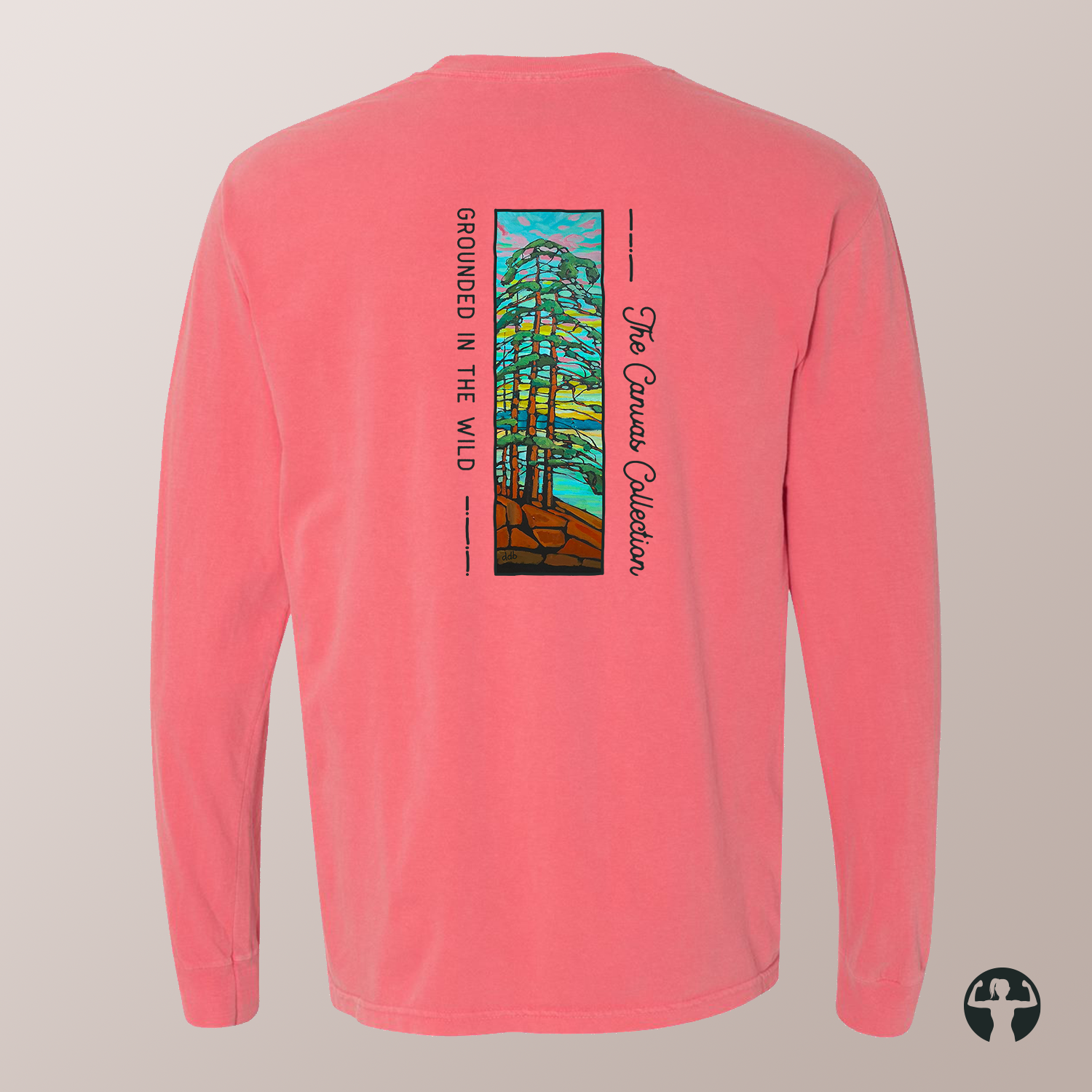 Grounded in the Wild: Garment-Dyed Heavyweight Long Sleeve Tee — Art by Denice Bustraen