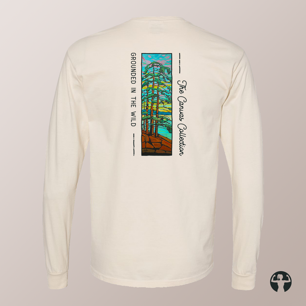 Grounded in the Wild: Garment-Dyed Heavyweight Long Sleeve Tee — Art by Denice Bustraen