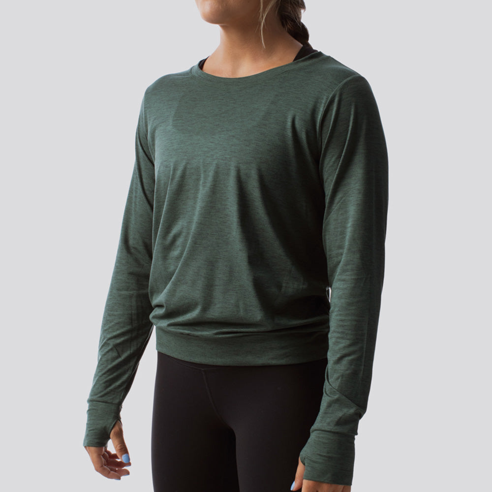 Women Long Sleeve Workout Shirt Loose Fit Thumb Hole Flowy