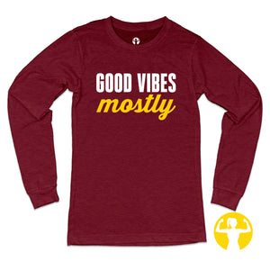 Good Vibes, Mostly | Unisex Jersey Long-Sleeve T-Shirt