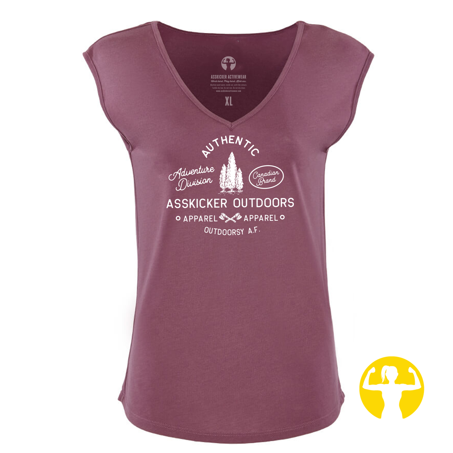 Festival Sleeveless V-Neck Tee  (Royal Pine or Shiraz) Choose from +30 Sayings