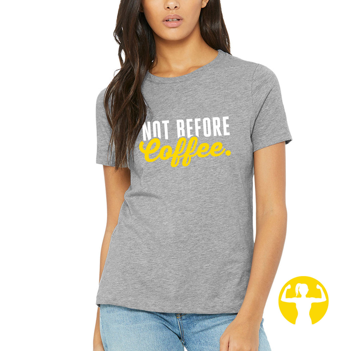 Not Before Coffee Ladies Relaxed Triblend Tee (NEW)