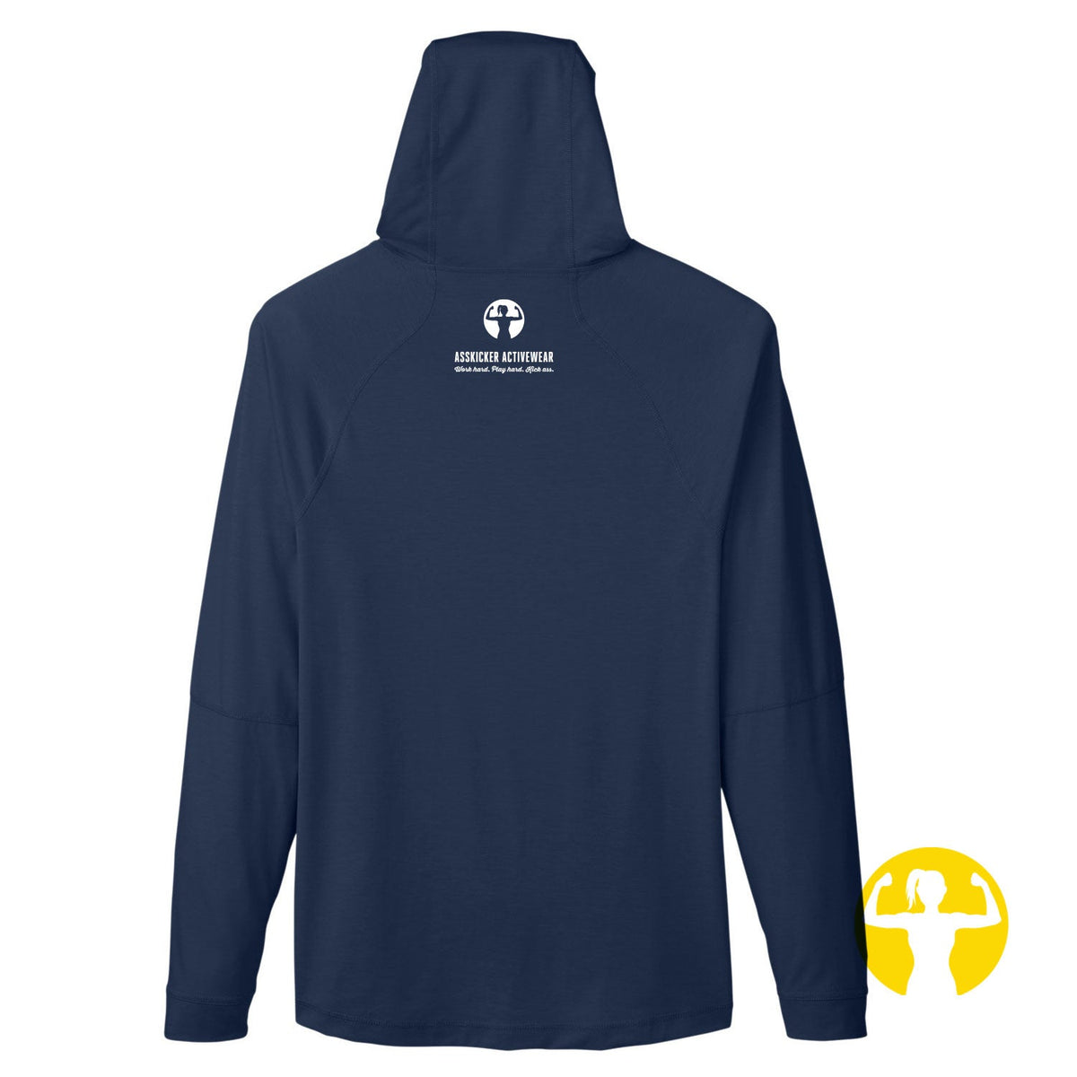 Be Stronger Than Your Excuses. Stretch Performance Hoodie with Thumbholes (XXS-3XL)