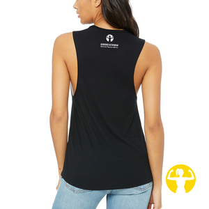 Black tank top for women - flowy muscle style