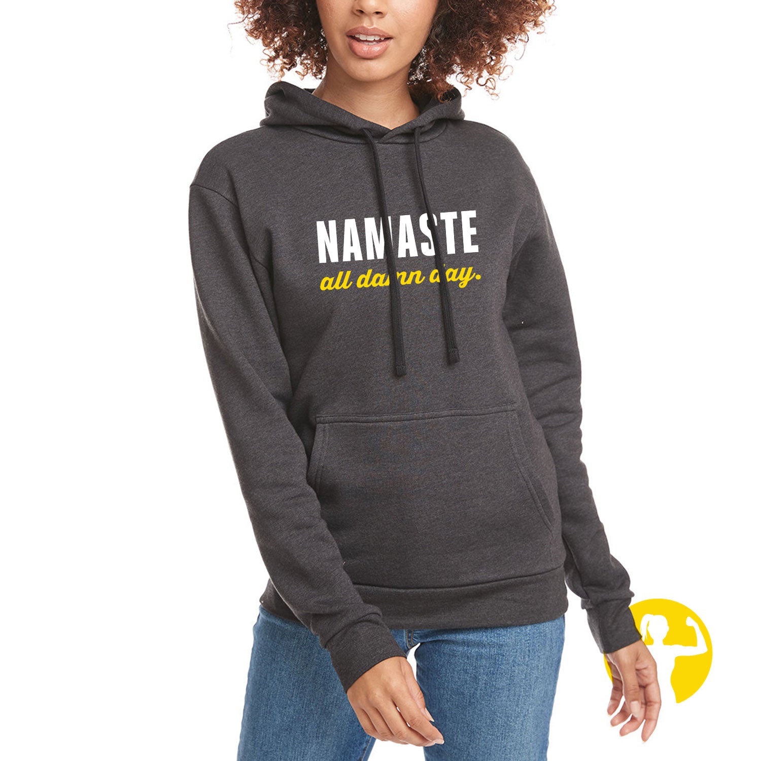Namaste All Damn Day - Premium Mid-Weight Hoodie