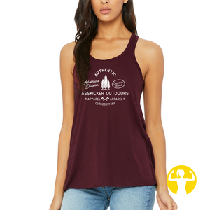 Maroon Asskicker Outdoors (Outdoorsy A.F.)  tank top - graphic tees and tank tops from Asskicker Activewear in Barrie, Ontario, Canada - near Toronto, Muskoka and Collingwood.