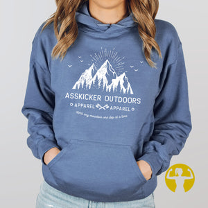 Climb any mountain one step at a time - graphic tee style hoodies for women. Shop online for body positive sizing from a small Canadian, woman owned company.