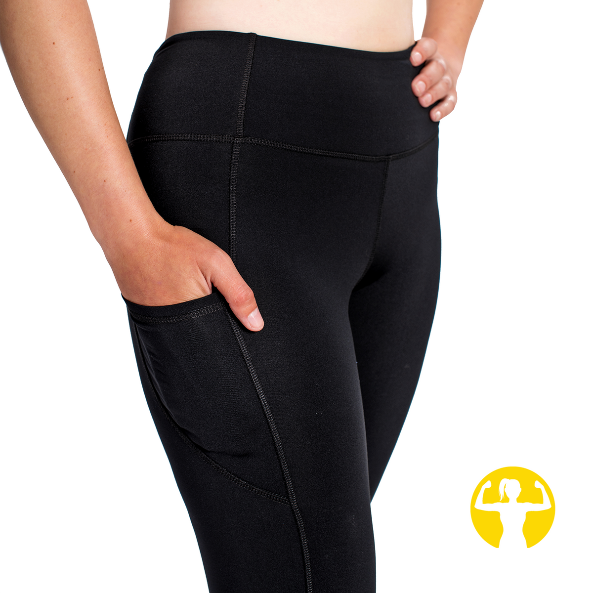 MIER Women's Yoga Pants with Pockets - Leggings with Pockets, High Waist  Tummy Control Non See-Through Workout Pants