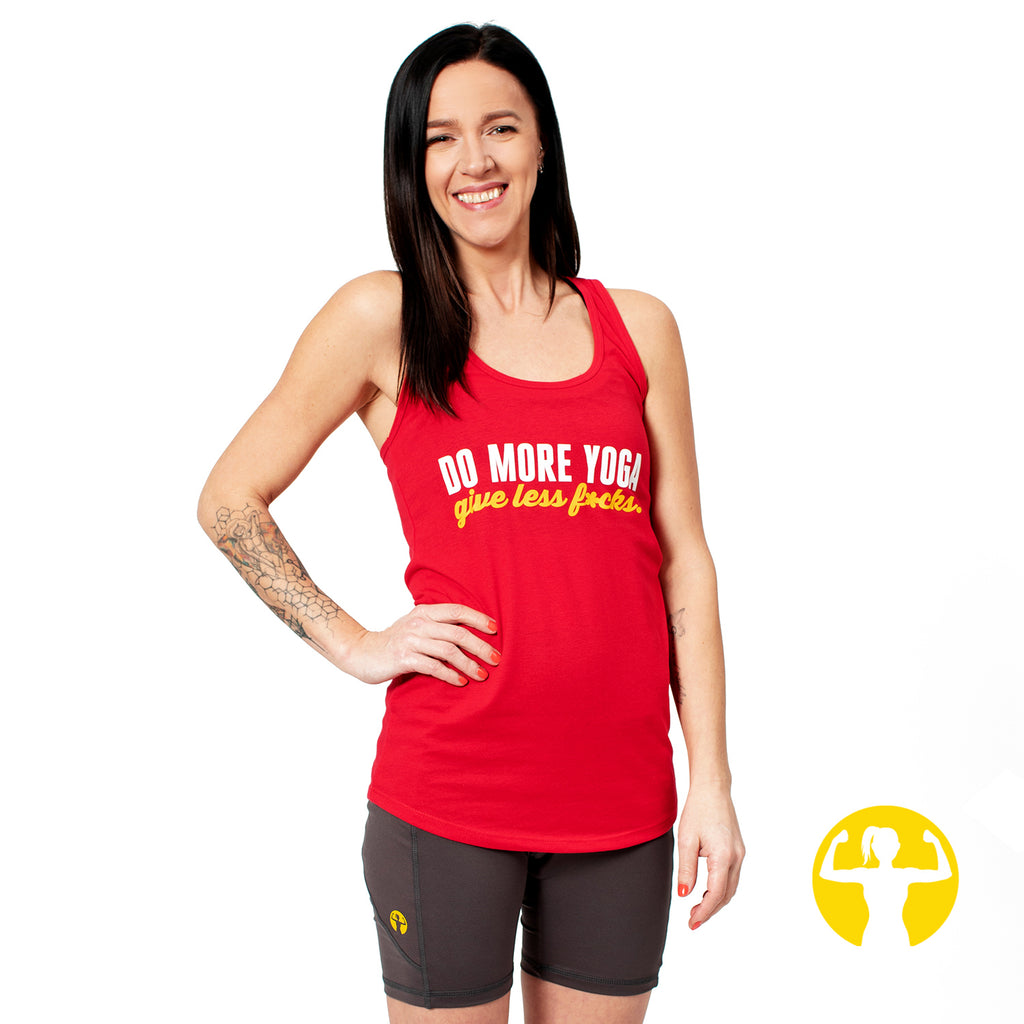Do More Yoga, Give Less F*cks - Ideal Racerback Tank