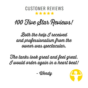 5 Star Customer Review: Both the help I received and professionalism from the owner was spectacular. The tanks look great and feel great. I would order again in a heart beat! Asskicker Activewear has over 100 Five Star Reviews!