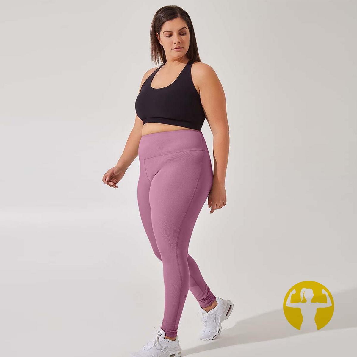 Rapid High Waisted Leggings Dusty Rose 1X 3X Asskicker Activewear