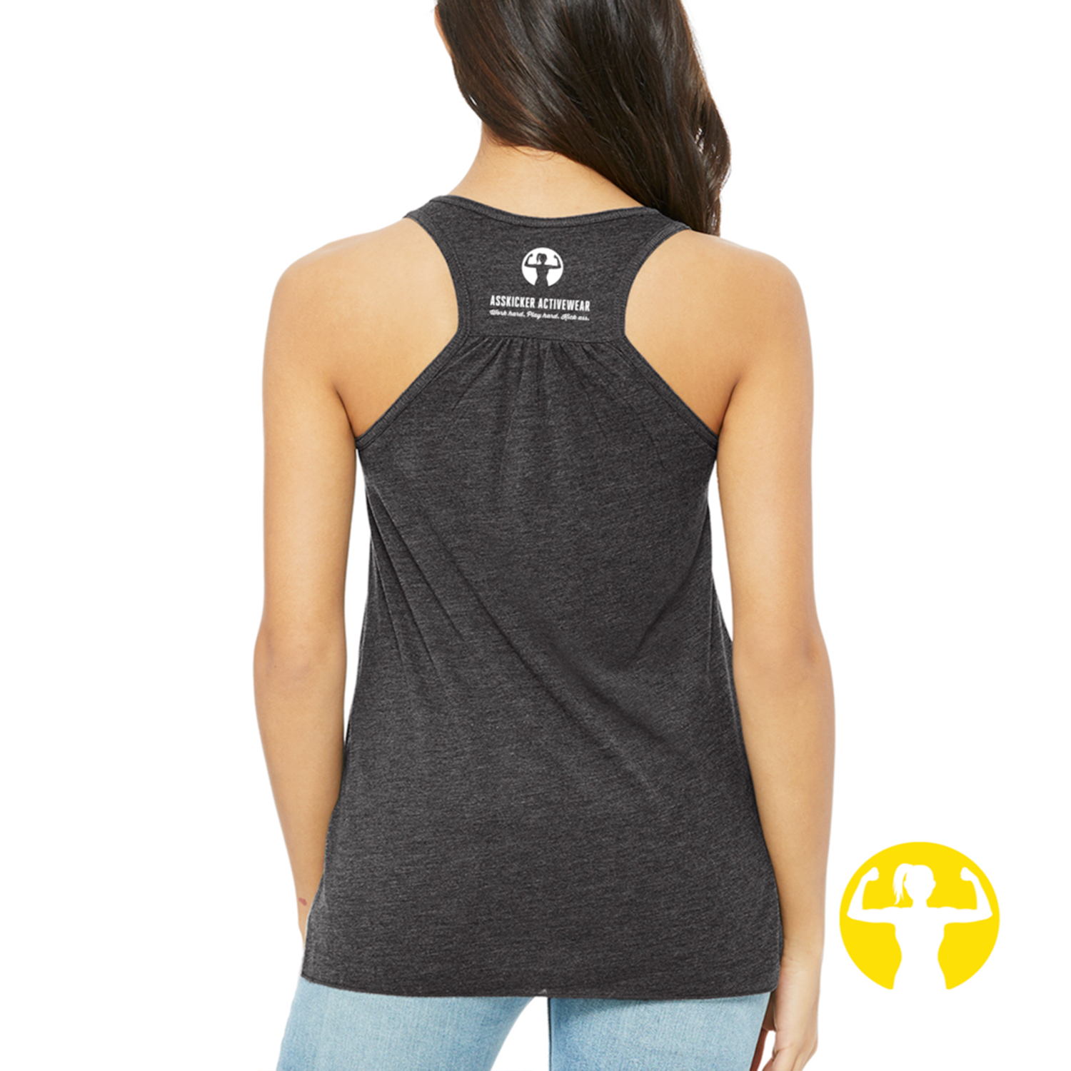 Hate you on the track, love you at the after party! Ultra Soft, Flowy Racerback Tank