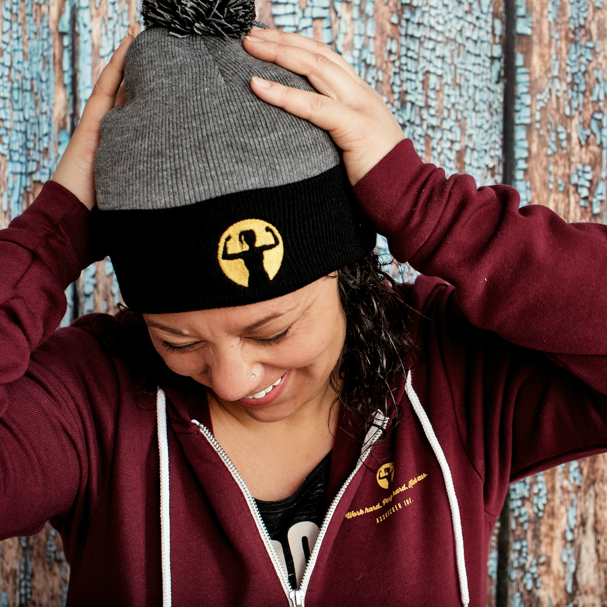 Pom-Pom Toque with Asskicker Logo