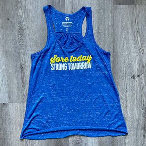 Clearance Flowy Racerback Tank Tops, Various Sayings (Size: Small)