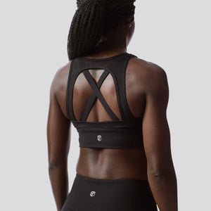 Beautiful high support sports bra for women. Available in black, wine (red) or white. By Born Primitive available online at Asskicker Activewear in Barrie, Ontario, Canada.